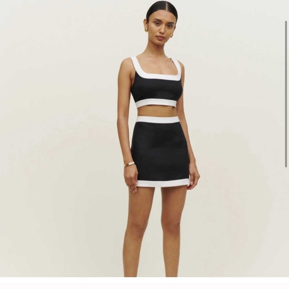 Reformation Black and White Mini Dress set